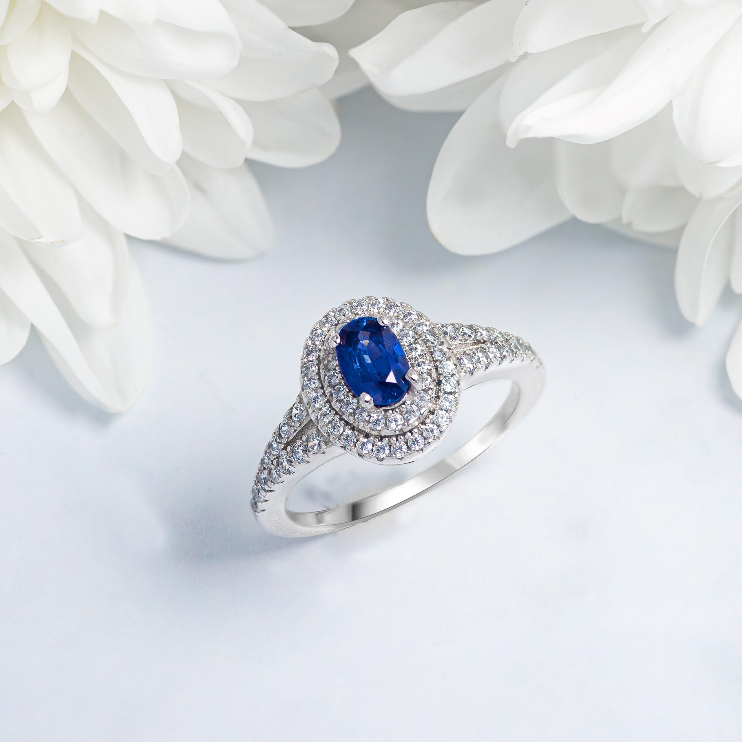 PRISTINE SPRINGS BLUE SAPPHIRE RING (RBSM/1555) Chamathka Jewellers